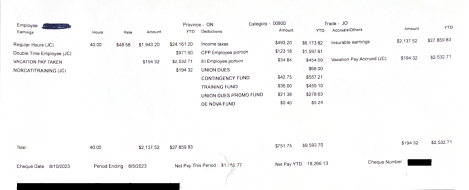 Hurley Paystub